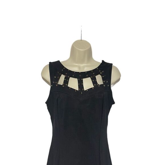 Charlotte Russe Wombs Black Dress W/ gold studs. Size large - Picture 2 of 15